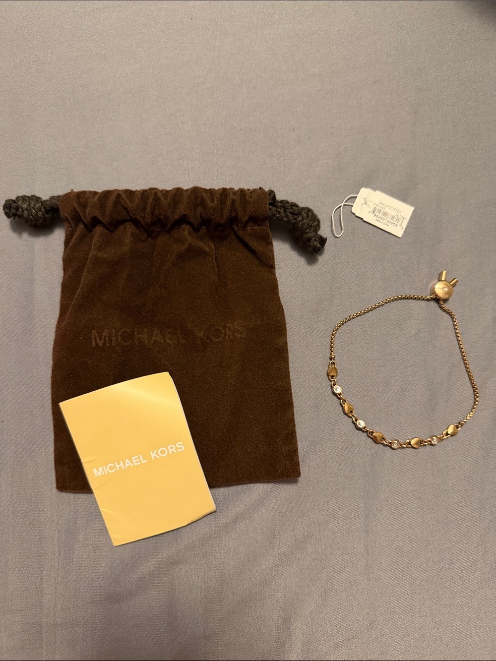 Michael Kors Rose Gold Chain Bracelet with Hearts and Crystal Studs
